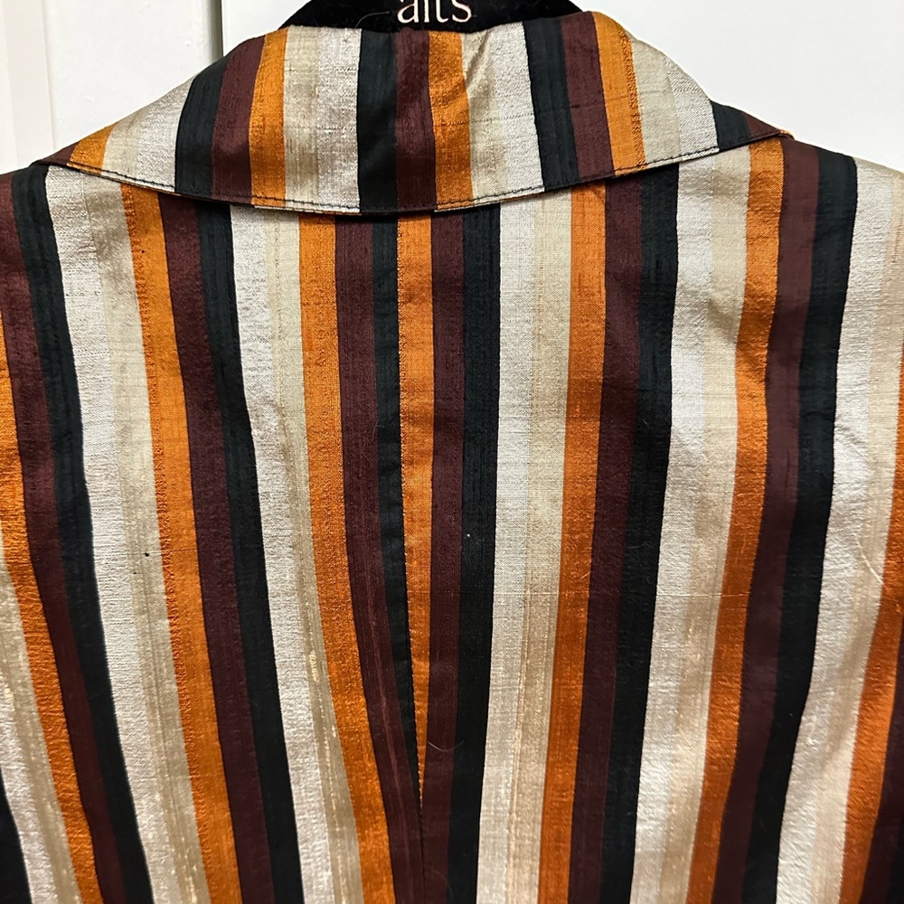 Vintage 1960’s Mr. Blackwell striped blazer 100% silk (Sz 6) - Picture 2 of 14